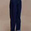 Kirralee Straight Leg Cuffed Jeans – Indigo Blue