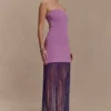Koah Fringe Bandage Knit Maxi Dress – Purple Koah Fringe Bandage Knit Maxi Dress – Purple