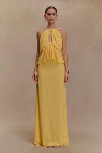 Katalina Chiffon Maxi Skirt – Butterscotch