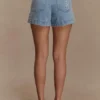Kylee Embroidered Shorts – Mid Blue Kylee Embroidered Shorts – Mid Blue