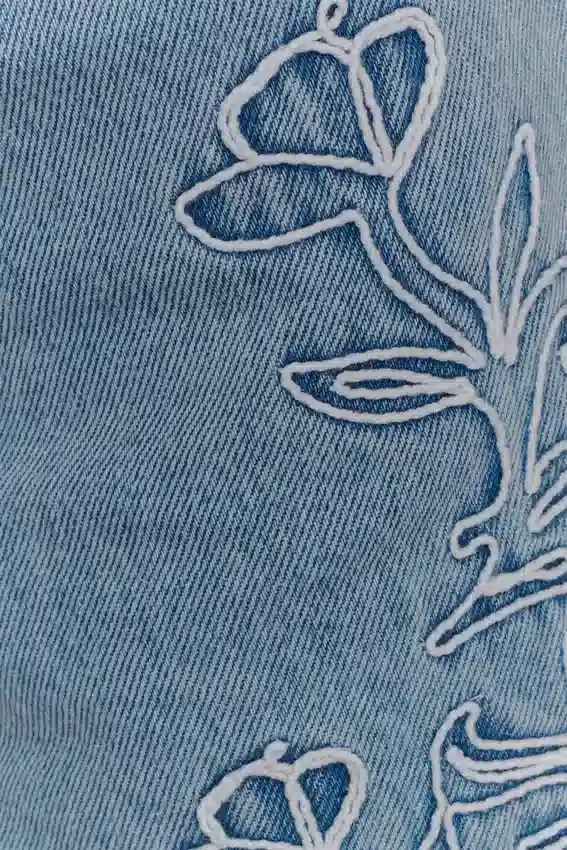 Kylee Embroidered Shorts – Mid Blue Kylee Embroidered Shorts – Mid Blue