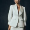 Kylie Oversized Satin Blazer – Ivory Kylie Oversized Satin Blazer – Ivory