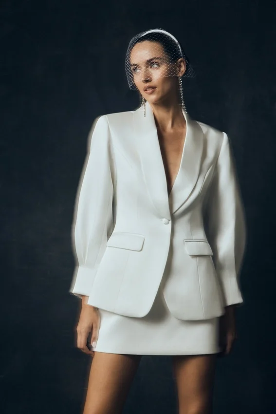 Kylie Oversized Satin Blazer – Ivory Kylie Oversized Satin Blazer – Ivory