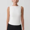 Kyra Open Back Scuba Crepe Top – White