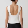 Kyra Open Back Scuba Crepe Top – White