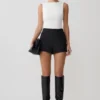 Kyra Open Back Scuba Crepe Top – White