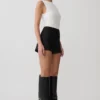 Kyra Open Back Scuba Crepe Top – White