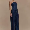 Monte Strapless Diamante Denim Corset – Midnight Blue Monte Strapless Diamante Denim Corset – Midnight Blue