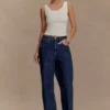 Laina Mid Rise Diamante Denim Jeans – Midnight Blue