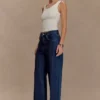 Laina Mid Rise Diamante Denim Jeans – Midnight Blue