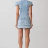Bently Short Sleeve Denim Top – Washed Light Blue Bently Short Sleeve Denim Top – Washed Light Blue