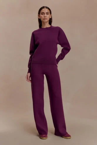 Lauren Knit Trouser – Plum