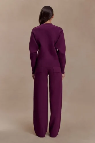 Lauren Knit Trouser – Plum