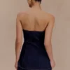 Lennox Strapless Long Line Button Top – Indigo Blue Lennox Strapless Long Line Button Top – Indigo Blue