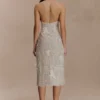 Lenore Silk Lace Halter Midi Dress – Ivory