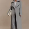 Levi Long Trench Wool Coat – Grey Marle Levi Long Trench Wool Coat – Grey Marle