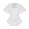 Liberty Cotton Shortsleeve Top – White