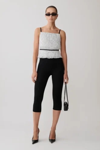 Lilou Pleated Sleeveless Top – Polka Dot