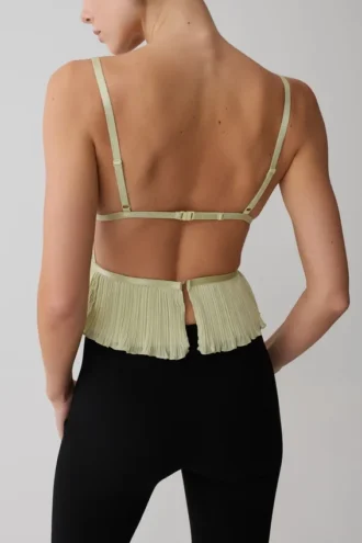 Lilou Pleated Sleeveless Top – Sage