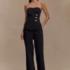 Lindie Straight Leg Suiting Pants – Black