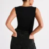 Linley Recycled Nylon Long Line Top – Black