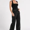 Linley Recycled Nylon Long Line Top – Black