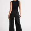 Linley Recycled Nylon Long Line Top – Black