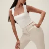 Linley Recycled Nylon Long Line Top – White Linley Recycled Nylon Long Line Top – White