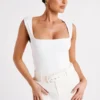 Linley Recycled Nylon Long Line Top – White Linley Recycled Nylon Long Line Top – White