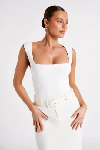 Linley Recycled Nylon Long Line Top – White