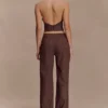 Logan Faux Suede Halter Top – Dark Chocolate Logan Faux Suede Halter Top – Dark Chocolate