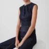 Loraine Sleeveless Denim Top – Indigo Pinstripe Loraine Sleeveless Denim Top – Indigo Pinstripe