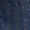 Loretta Cap Sleeve Denim Top – Washed Dark Blue