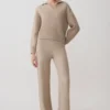 Evan Knit Wide Leg Pants – Beige Marle