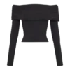 Lucinda Recycled Nylon Off Shoulder Top – Black Lucinda Recycled Nylon Off Shoulder Top – Black