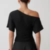 Luu Off Shoulder Slinky Top – Black Luu Off Shoulder Slinky Top – Black