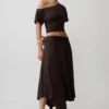 Luu Off Shoulder Slinky Top – Dark Chocolate Luu Off Shoulder Slinky Top – Dark Chocolate