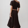 Luu Off Shoulder Slinky Top – Dark Chocolate Luu Off Shoulder Slinky Top – Dark Chocolate