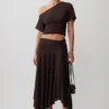 Luu Off Shoulder Slinky Top – Dark Chocolate Luu Off Shoulder Slinky Top – Dark Chocolate