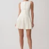 Mackenzie Sleeveless Pleated Mini Dress – Ivory Mackenzie Sleeveless Pleated Mini Dress – Ivory