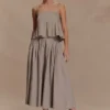 Mae A-Line Midi Skirt – Pebble Brown