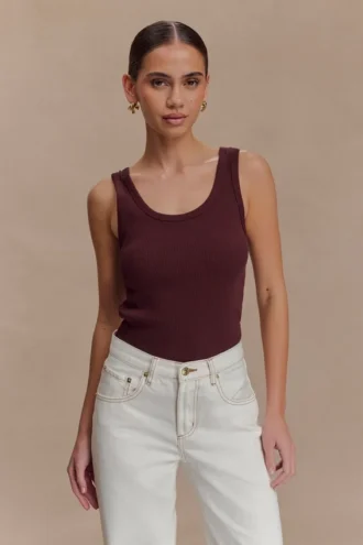 Maeva Scoop Tank Top – Chocolate