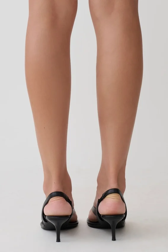 Mai Sling Back Thong Heel – Black Mai Sling Back Thong Heel – Black