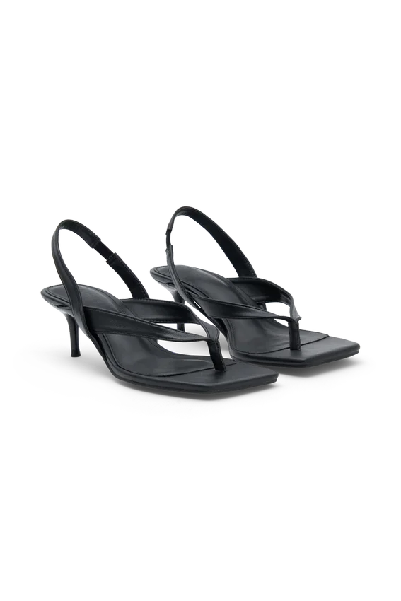 Mai Sling Back Thong Heel – Black Mai Sling Back Thong Heel – Black