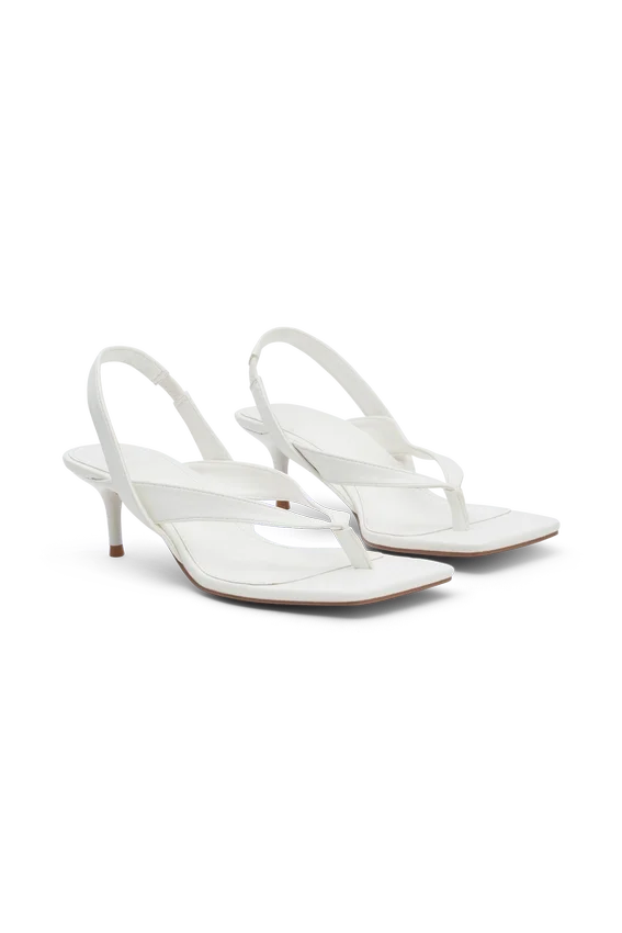 Mai Sling Back Thong Heel – White Mai Sling Back Thong Heel – White