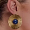 Maisie Round Gemstone Earrings – Gold Maisie Round Gemstone Earrings – Gold