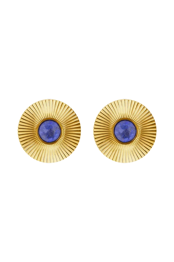 Maisie Round Gemstone Earrings – Gold Maisie Round Gemstone Earrings – Gold