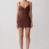 Maison Bandage Knit Mini Dress – Chocolate