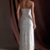 Makari Sequin Maxi Dress – White Makari Sequin Maxi Dress – White