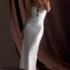 Makari Sequin Maxi Dress – White Makari Sequin Maxi Dress – White